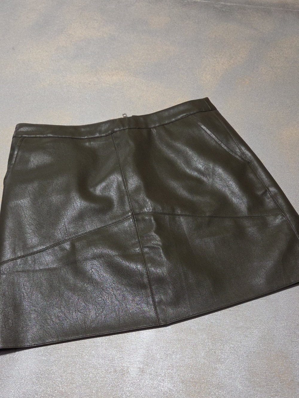 Lulu's Black Faux Leather Panel Mini Skirt NWOTS
